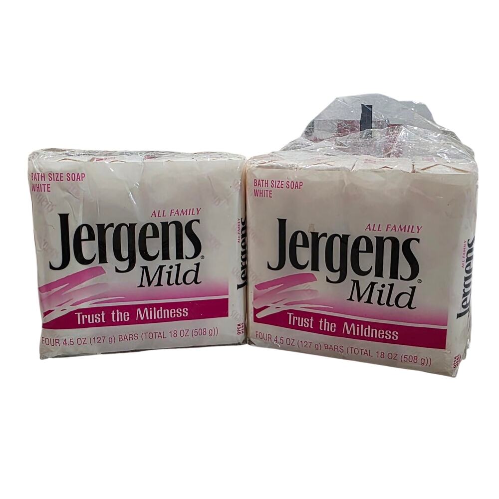 Vintage Jergens Mild 3.5 oz Bar Soap 4 Packs Set of 2 1991 Original Formula